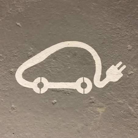 Pochoir pictogramme voiture électrique en pvc