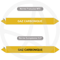 Repérage de tuyauterie Gaz carbonique reperage marqueur tuyauterie vinyle