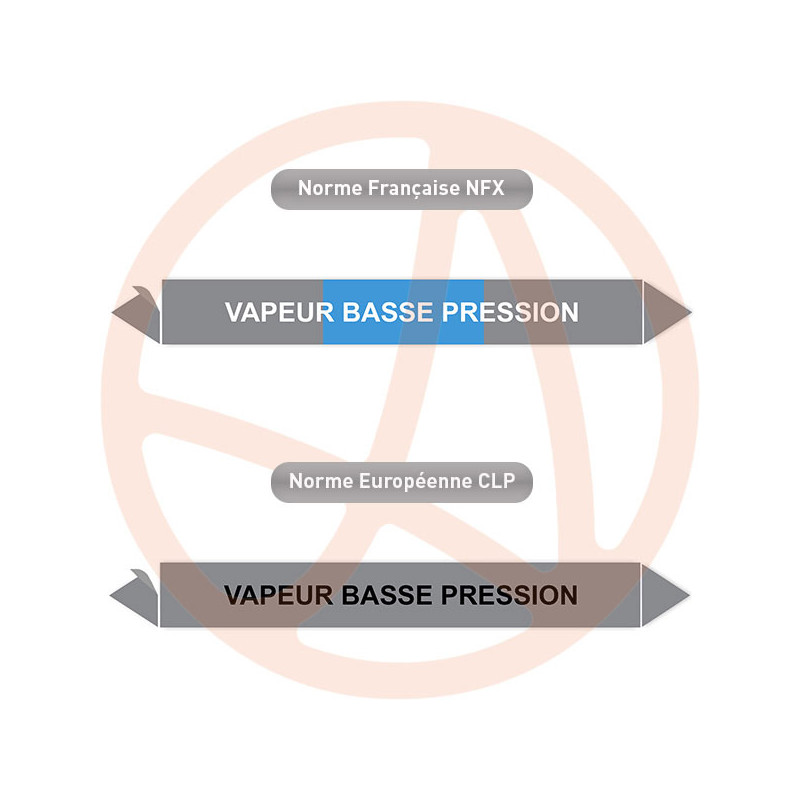 Repérage de tuyauterie Vapeur basse pression reperage marqueur tuyauterie vinyle
