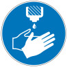 Pictogramme obligation  Désinfection des mains au gel hydroalcoolique