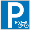 Pictogramme d'information  Parking avec borne de recharge pour vélo électrique