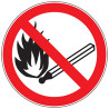 Pictogramme d'interdiction  Flamme nue interdite