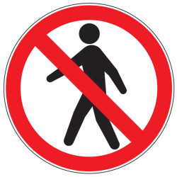 Pictogramme d'interdiction  Piétons interdit