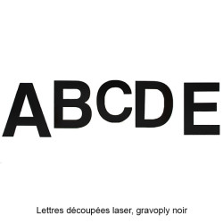 Lettre découpée laser : D