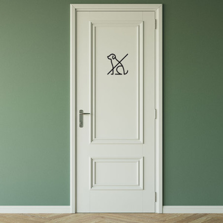 Pictogramme découpé au laser : CHIEN INTERDIT