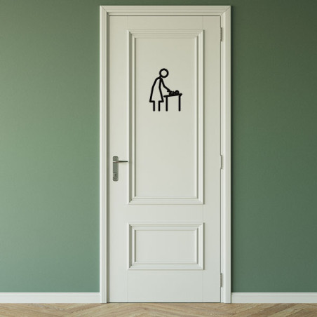Pictogramme découpé au laser : FEMME CHANGE BÉBÉ