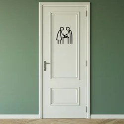 Pictogramme découpé au laser : HOMME FEMME CHANGE BÉBÉ