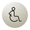 Plaque de porte aluminium brossé :  Toilettes accès fauteuil roulant PMR