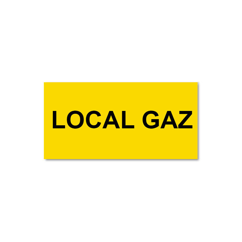 Panneau Plaque réglementaire ou normalisée Plaque réglementaire normée  Local gaz  en pvc