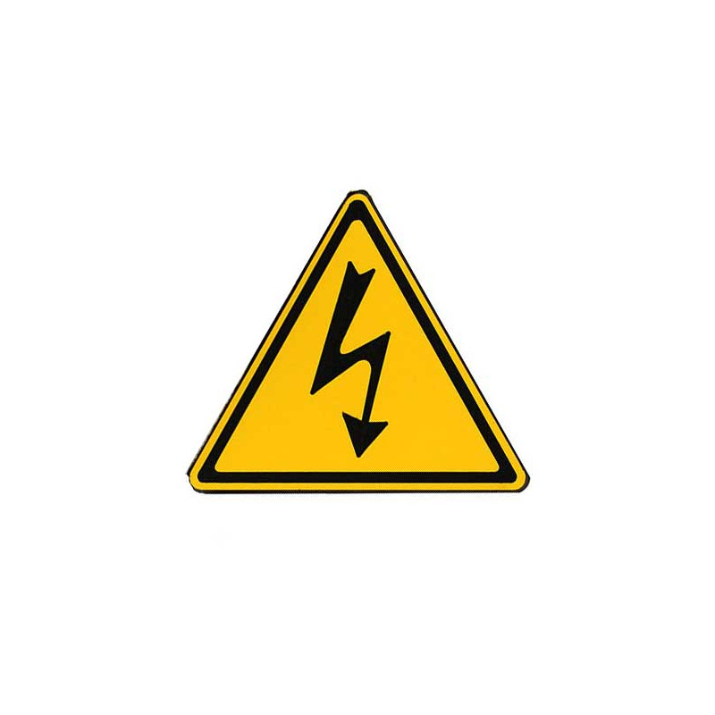 Etiquette gravoply  Plaque de porte  Triangle risque d'électrocution