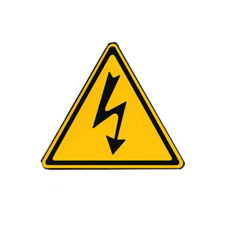 Etiquette gravoply  Plaque de porte  Triangle risque d'électrocution