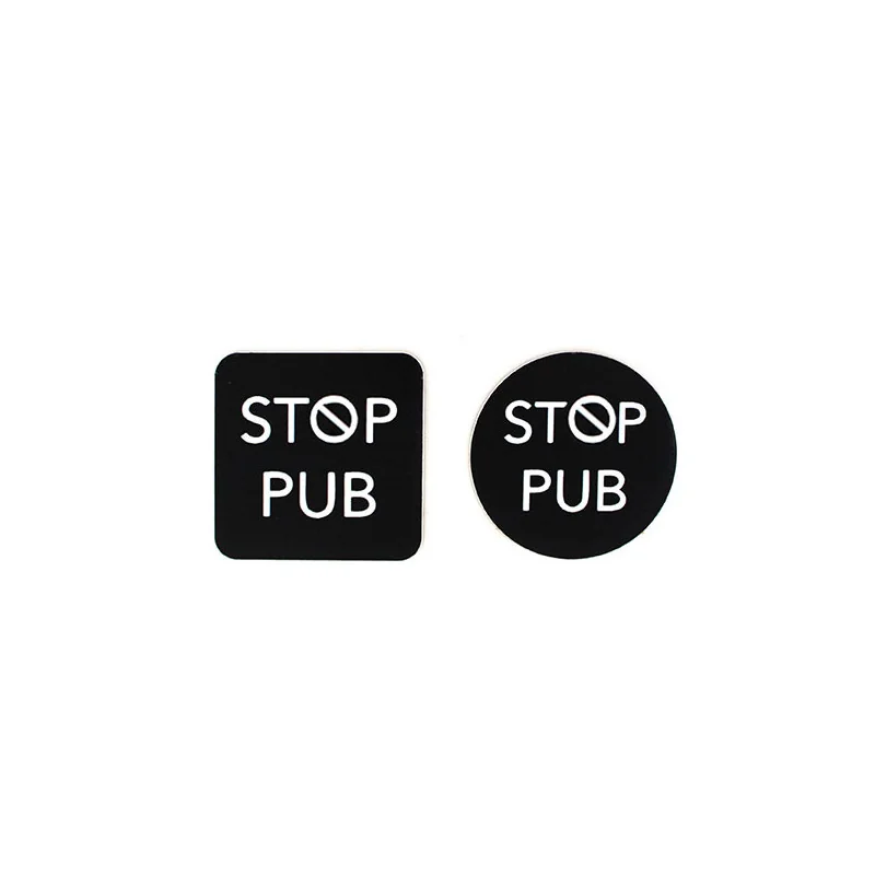 Etiquette autocollante STOP PUB noir