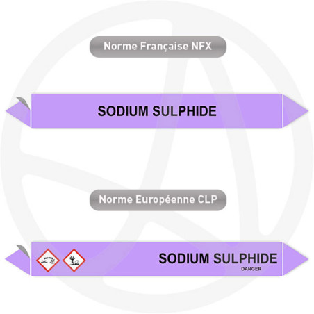 Repérage de tuyauterie Sodium sulphide reperage marqueur tuyauterie vinyle