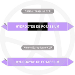 Repérage de tuyauterie hydroxyde de potassium reperage marqueur tuyauterie vinyle