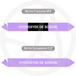 Repérage de tuyauterie Hydroxyde de sodium reperage marqueur tuyauterie vinyle