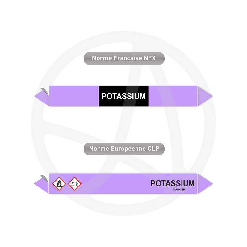 Repérage de tuyauterie Potassium reperage marqueur tuyauterie vinyle