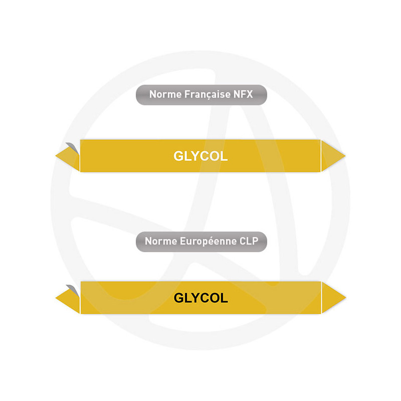 Repérage de tuyauterie Glycol reperage marqueur tuyauterie vinyle