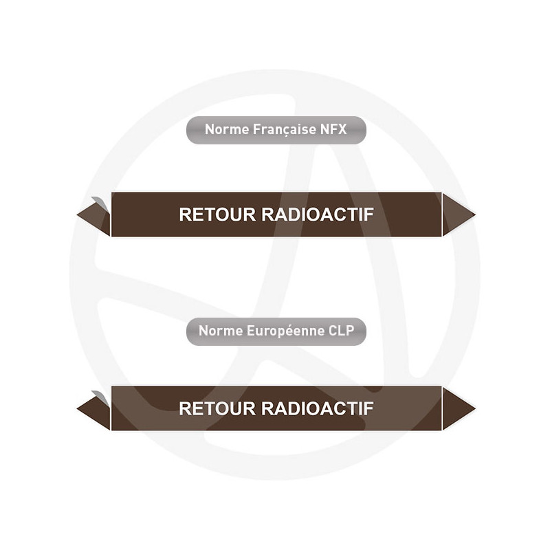 Repérage de tuyauterie Retour radioactif reperage marqueur tuyauterie vinyle