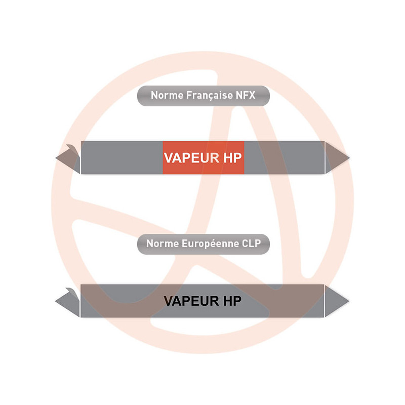 Repérage de tuyauterie Vapeur HP reperage marqueur tuyauterie vinyle