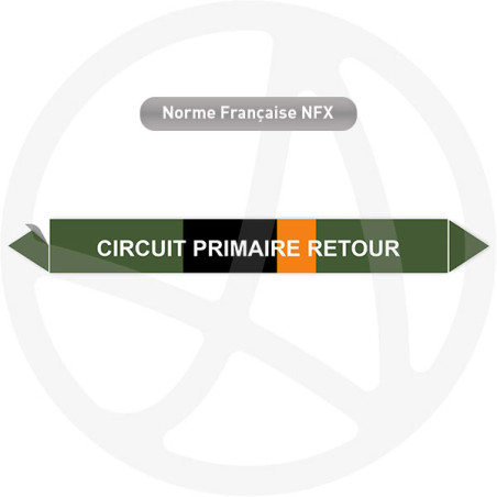 Repérage de tuyauterie Circuit primaire retour reperage marqueur tuyauterie vinyle