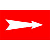 Repérage de tuyauterie Flèche - Rouge / Blanc fleche reperage marqueur tuyauterie vinyle
