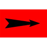 Repérage de tuyauterie Flèche - Rouge / Noir fleche reperage marqueur tuyauterie vinyle