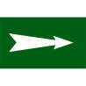 Repérage de tuyauterie Flèche - Vert / Blanc fleche reperage marqueur tuyauterie vinyle