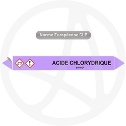 Marqueur de tuyauterie CLP Acide chlorhydrique