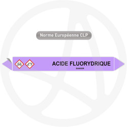 Marqueur de tuyauterie CLP Acide Fluorhydrique