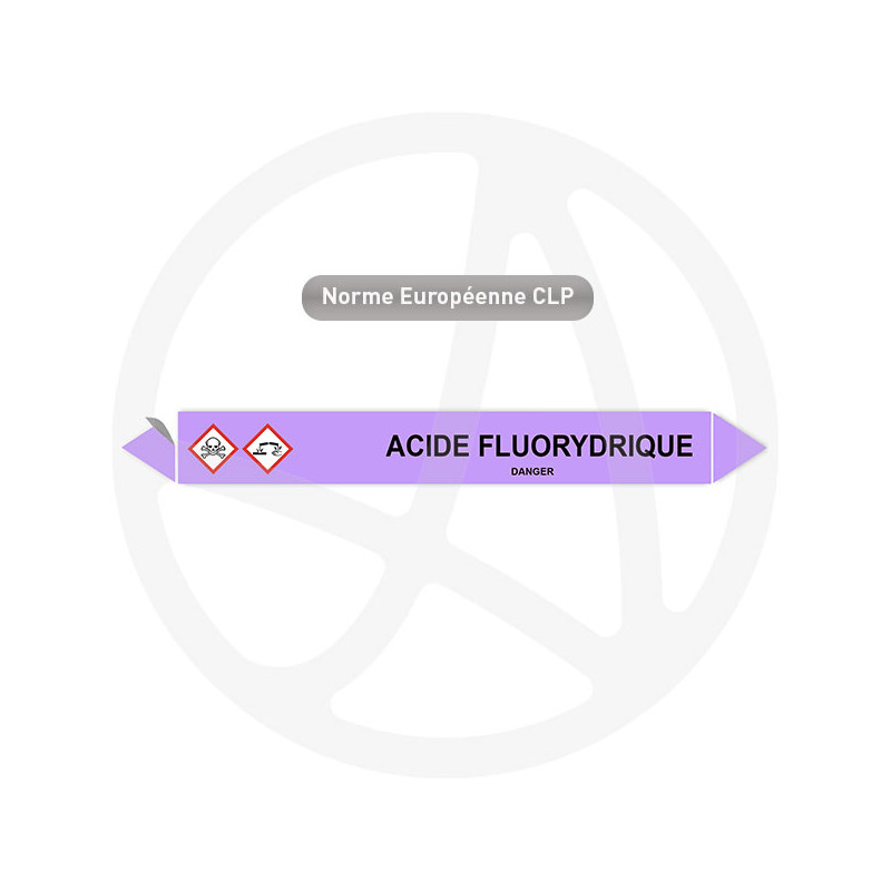 Marqueur de tuyauterie CLP Acide Fluorhydrique