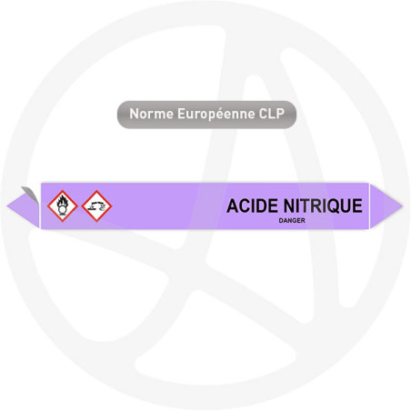 Marqueur de tuyauterie CLP Acide nitrique