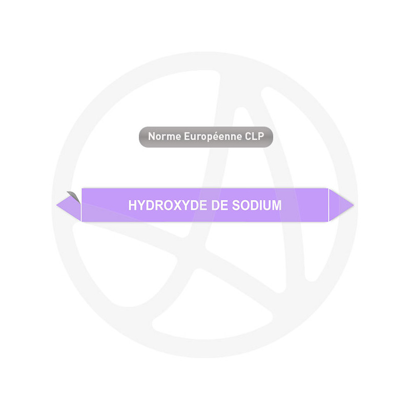 Marqueur de tuyauterie CLP Hydroxyde de sodium