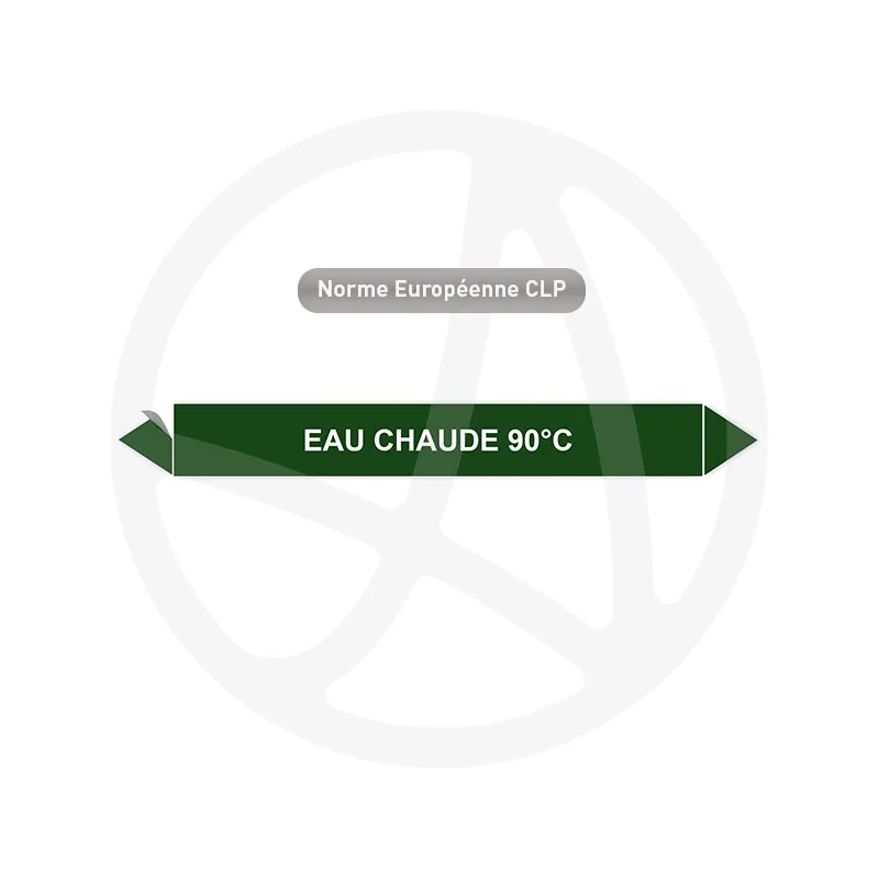 Marqueur de tuyauterie CLP Eau chaude 90°C