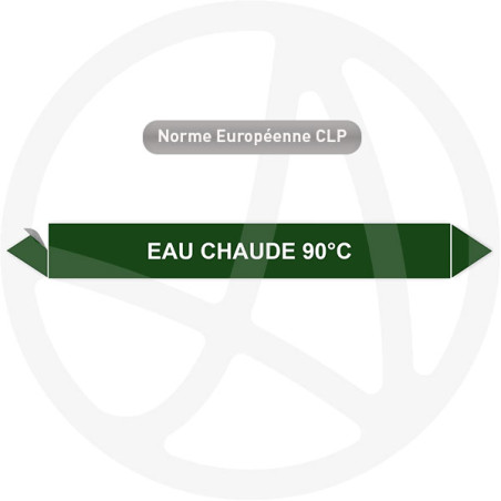 Marqueur de tuyauterie CLP Eau chaude 90°C