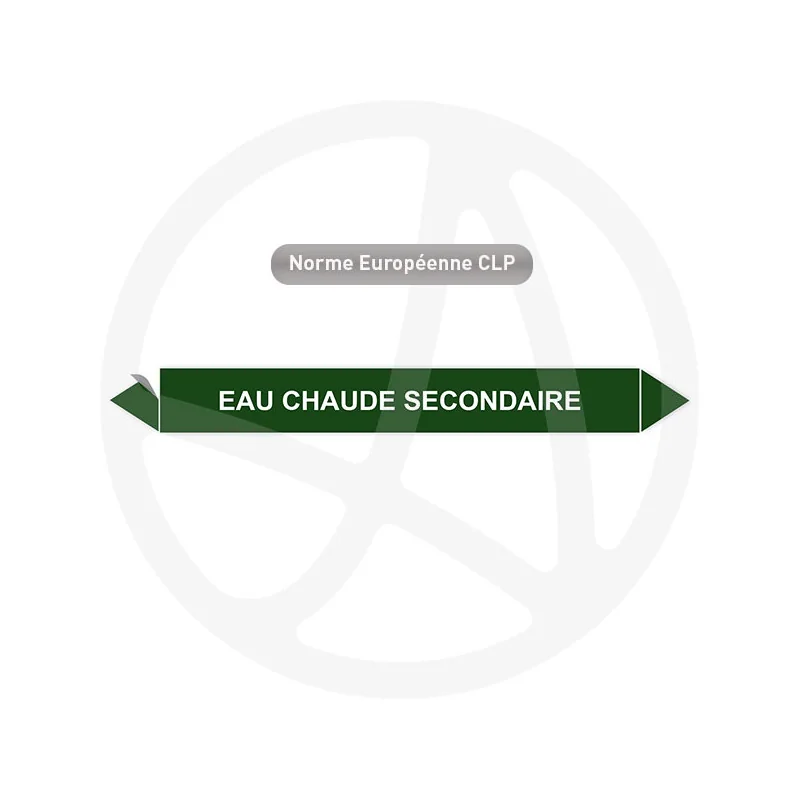 Marqueur de tuyauterie CLP Eau chaude secondaire