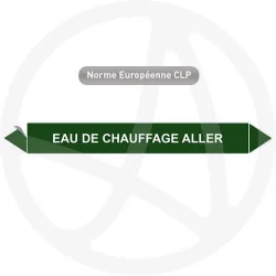 Marqueur de tuyauterie CLP Eau de chauffage aller