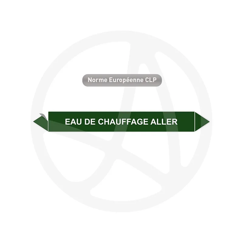 Marqueur de tuyauterie CLP Eau de chauffage aller