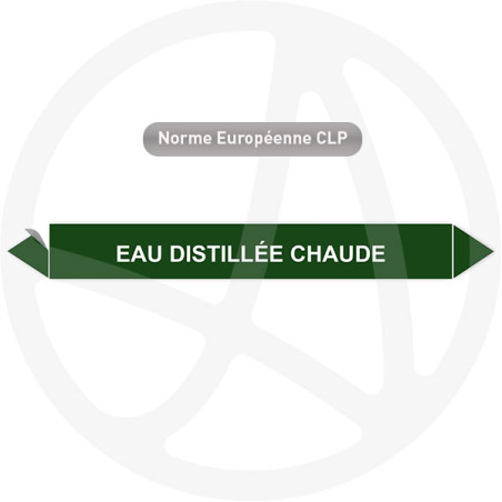 Marqueur de tuyauterie CLP Eau distillée chaude Marqueur de tuyauterie CLP Eau distillée chaude