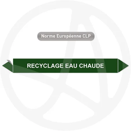 Marqueur de tuyauterie CLP Recyclage eau chaude Marqueur de tuyauterie CLP Recyclage eau chaude