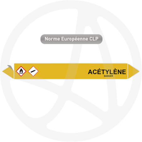 Marqueur de tuyauterie CLP Acetylène