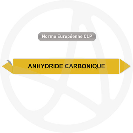 Marqueur de tuyauterie CLP Anhydride carbonique