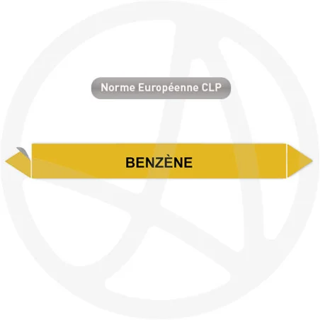 Marqueur de tuyauterie CLP Benzène Marqueur de tuyauterie CLP Benzène