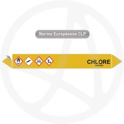 Marqueur de tuyauterie CLP Chlore