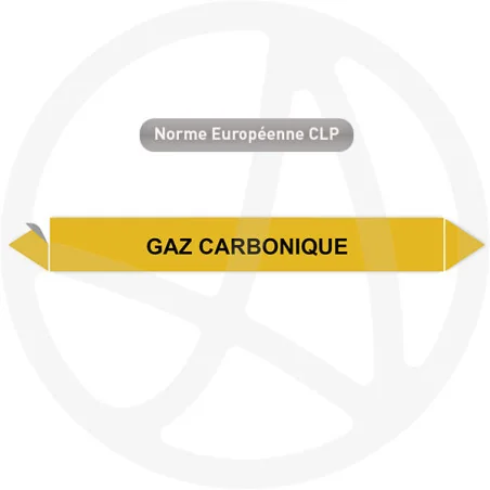 Marqueur de tuyauterie CLP Gaz carbonique Marqueur de tuyauterie CLP Gaz carbonique