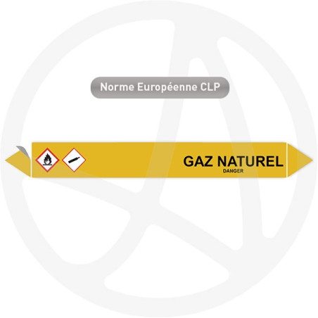 Marqueur de tuyauterie CLP Gaz naturel