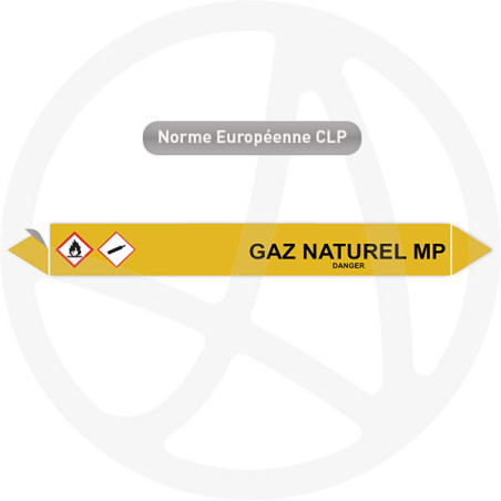 Marqueur de tuyauterie CLP Gaz naturel MP