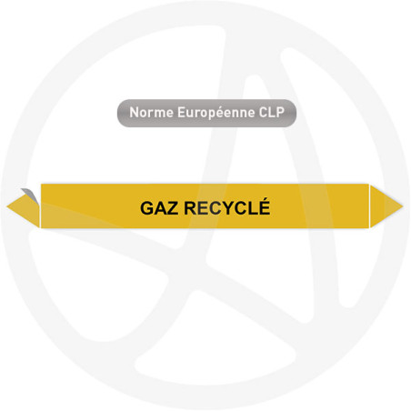 Marqueur de tuyauterie CLP Gaz recycle