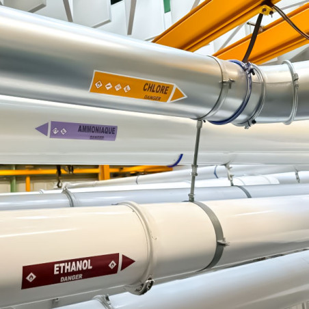Marqueur de tuyauterie CLP Méthanol Gaz