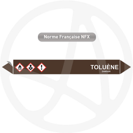 Marqueur de tuyauterie CLP Toluène