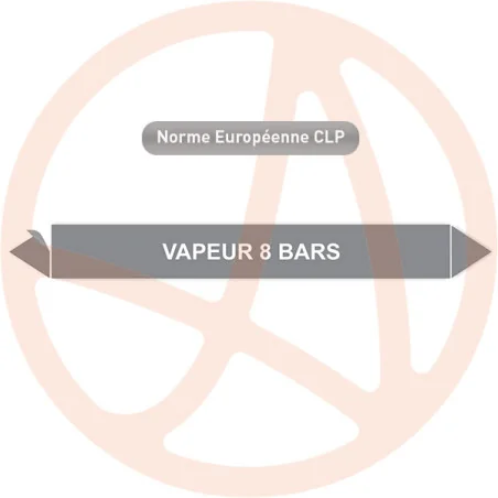 Marqueur de tuyauterie CLP Vapeur 8 bars Marqueur de tuyauterie CLP Vapeur 8 bars